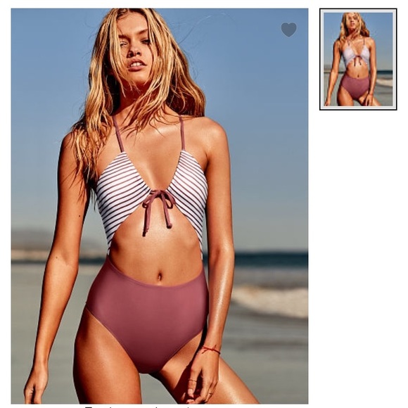 PINK Victoria's Secret Other - Victoria’s Secret Rust/White One Piece Swimsuit
